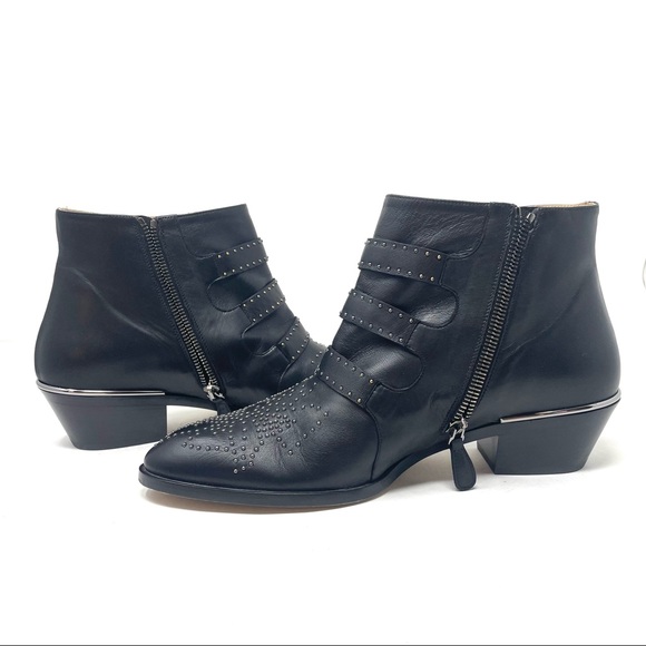 CHLOE Susanna black leather booties, made in Italy, size 39.5 - Picture 9 of 14